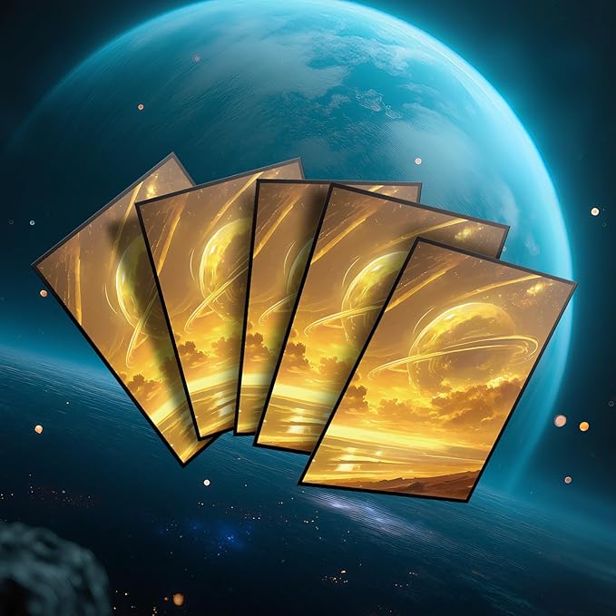 MTG Card Sleeves - Plains - Planet Basic Lands Series - Ultra Clear Front & Matte Finish Back, 100 Count Standard Size Matte Art Sleeve for Magic The Gathering