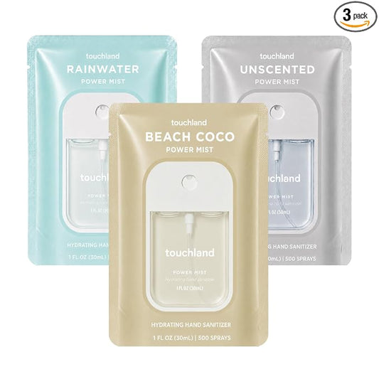 Touchland Hand Sanitizer Spray, Dye Free Trio - 3 x 1 FL OZ