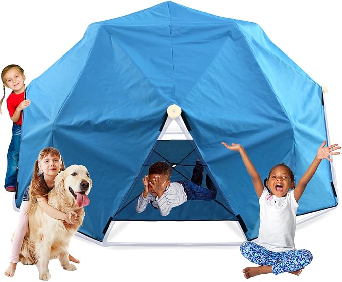 10ft Climbing Dome Canopy, UV-Resistant Play Tent Cover for Outdoor Play Equipment, Easy to Install and Washable (Blue Canopy Only)