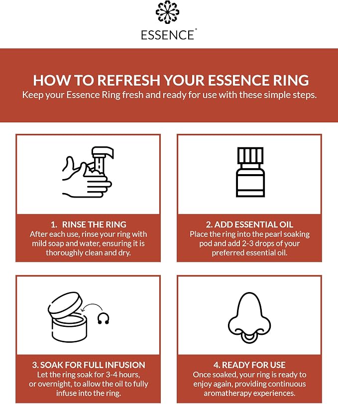 Essence Wearable Aromatherapy Nasal Diffuser – Frankincense Essential Oil Nose Ring Silicone Inhaler for Stress & Mood Support - Made in USA & Travel-Friendly