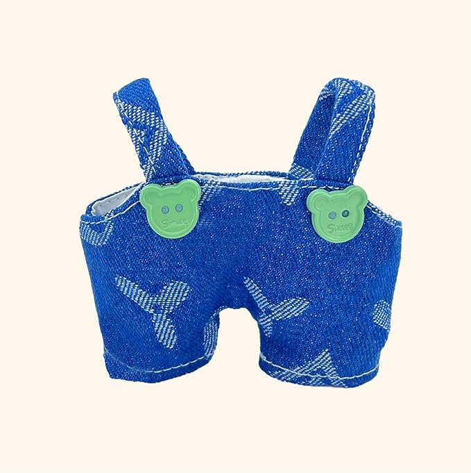17cm Doll Clothes Set, Hat & Overalls Clothes 2-Piece Set for 15/17cm Dolls, Stylish Adorable Dolls Clothes Accessories, Cute Clothe Outfits for Doll (2-Piece Blue)