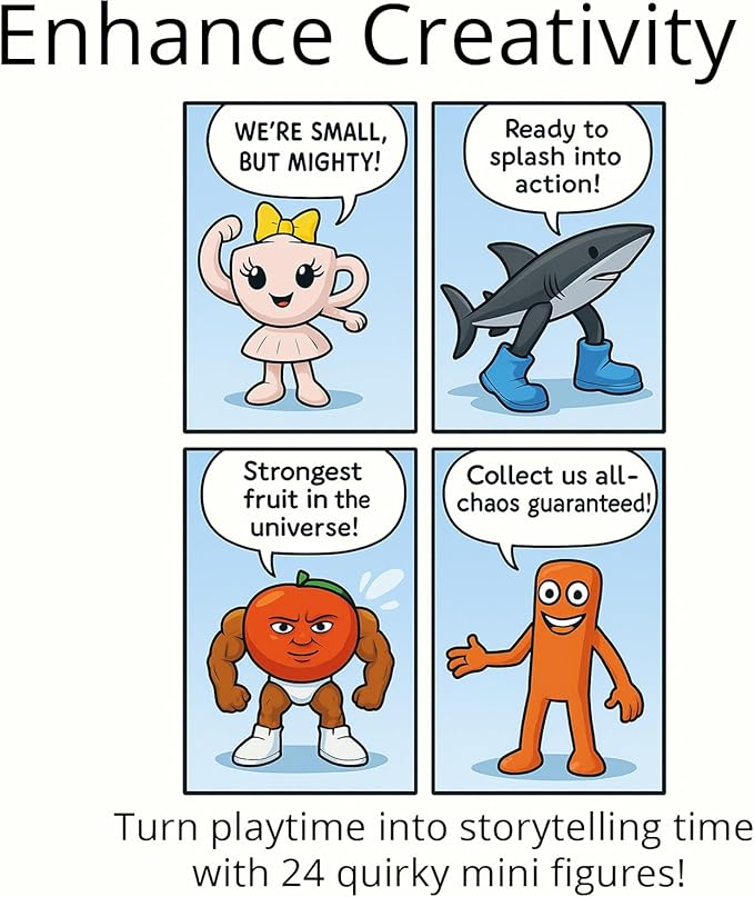 24PCS Italian Brainrot Meme Shark Figures Toys, 2 Inch Tralalero Tralala Action Figure, Tung Tung Tung Sahur Doll, Kids Birthday Party Favors Gift