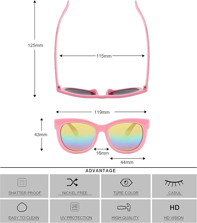 KENBO Kids Sunglasses for Girls UV Protection Toddler Sunglasses