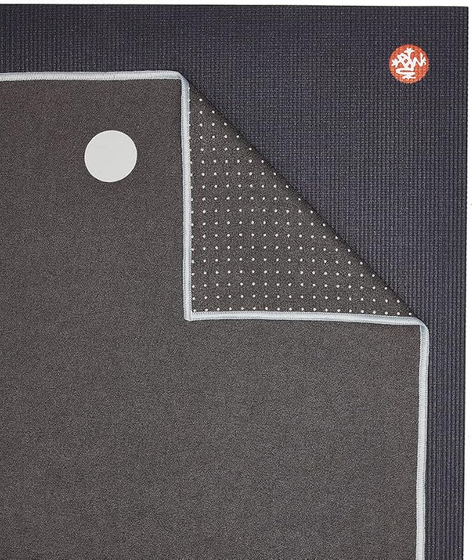 Manduka Yogitoes Hot Yoga Mat Towel - 71" | Moisture Activated Grip | Patented Silicone Nubs | Highly Absorbent, Durable & Easy Care | Made from Recycled Materials | 71 x 24 Inches | Grey