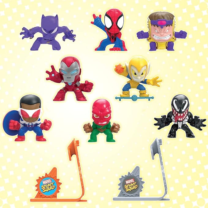 Marvel Stunt Squad Collection Pack, Action Figure Set, Super Hero Toys, Action Figures, Mini Action Figures, Playset, Toys for Kids Ages 4 and Up