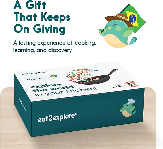 Cooking Kits for Kids - Interactive & Educational Set with 3 Recipe Cards, Key Ingredients & Cooking Tools - Ideal Idea for Kids who Love to Create Meals (Brazil Edition)