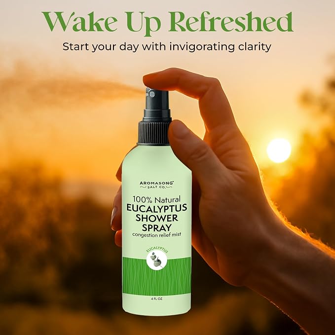 Aromasong Eucalyptus Shower Spray Aromatherapy (Pack of 2) – 100% Natural Eucalyptus Essential Oil Mist for Shower – Made in USA – Sinus Relief & Spa-Like Steam, 4 fl oz