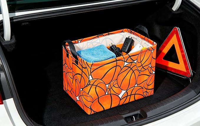 CLOCOR Rectangular Basketball Storage Basket Empty, Gift Basket, Room Decor(Basketball)