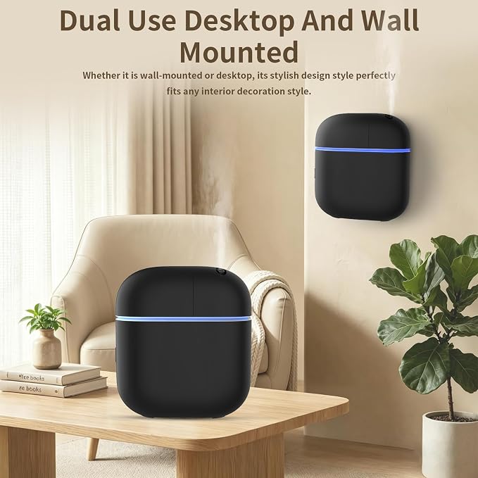 Hotel Scent Diffuser Kit for Home, Includes 2 Premium Oils, Waterless Essential Oil Aromatherapy Diffuser Cover 3500 Sq.ft. App Control,Powerful Nanotechnology System for Large Room Office Spa-Black