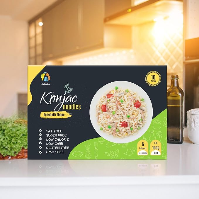 Hethstia Konjac Noodles, 10 Packs Shirataki Spaghetti – Low Carb, Vegan | Low Calorie, Ready To Eat Konjac Pasta – Keto, Gluten-Free, Fat-Free, 0 Sugar, Healthy Low Carb Pasta Substitute