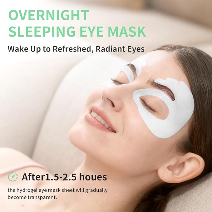 SPODARE OK Shape Eye Masks, 360° Fit Under Eye Patches with Collagen and Lavender Flower Extract, Firming Eye Masks for Puffy Eyes, Wrinkles, Self Care Gifts for Women - 6 Pairs, Calm Green