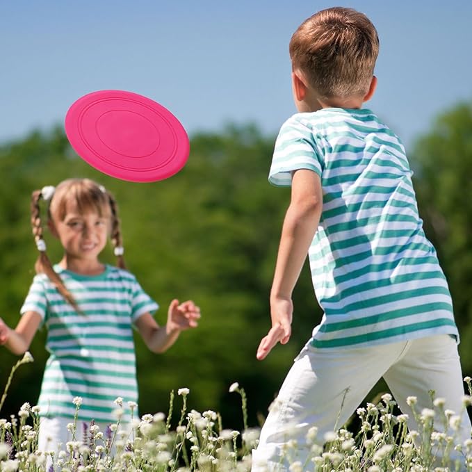 Vinsot 28 Pcs Flying Discs Bulk –7 Inch Flying Discs for Kids Dogs Outdoor Game Toy Kindergarten Teaching Soft Rubber Flyer Disc for Children Adults Sports Party Favors, 7 Colors