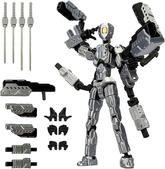 T13 Action Figure Set (Assembly Completed),3D Printed Multi-Jointed Movable,Nova 13 Figures Desktop Decorations for Game Lovers Toy (Gray)