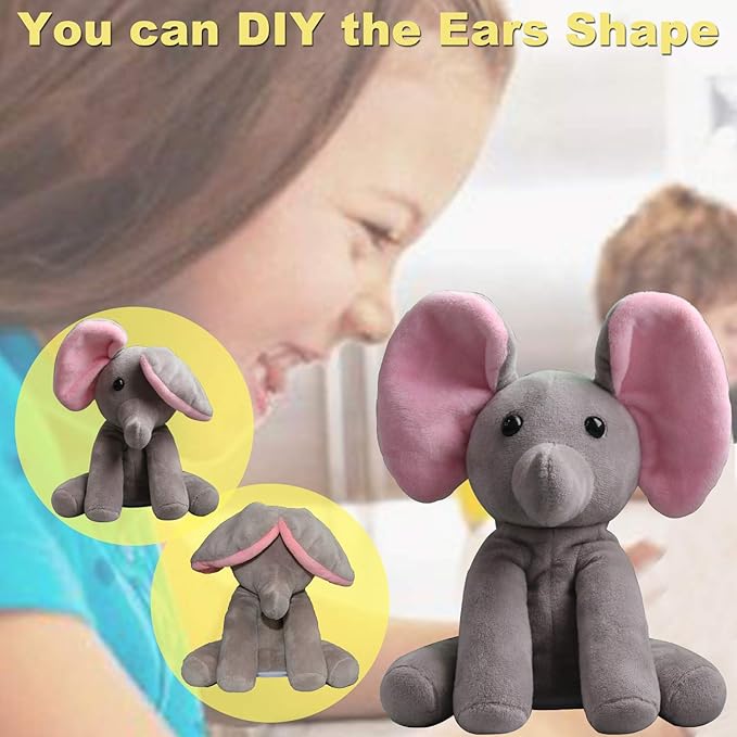 Talking Elephant, Interactive Stuffed Plush Animal Talking Toy Cute Sound Effects with Repeats Your Said Voice, Best Buddy for Kids Gift Age 3+