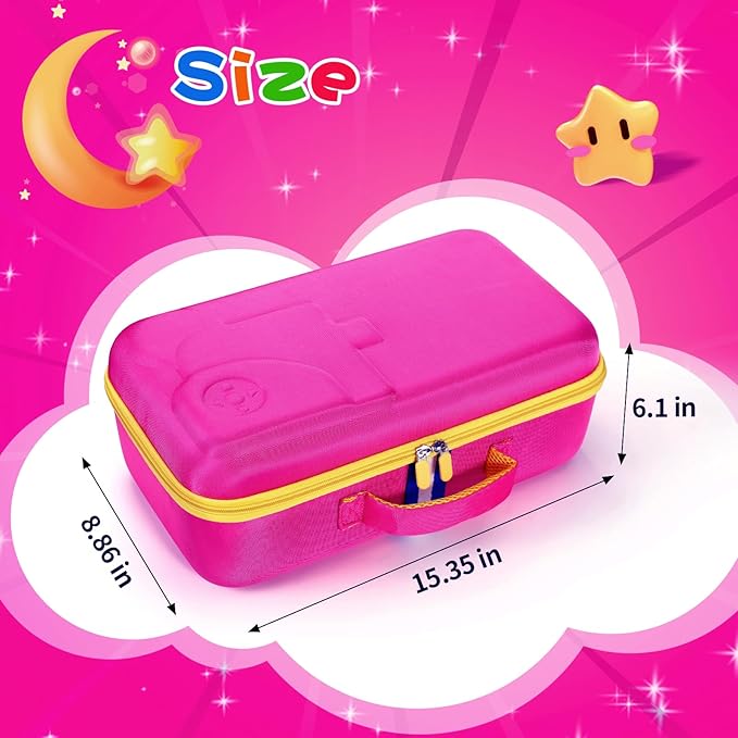 Hard Shell Case for Little Tikes Story Dream Machine Books Starter Set, Many Story Collection, Storytime/Little Golden Book Toys Storage Travel Bag (Rose Pink, Large)