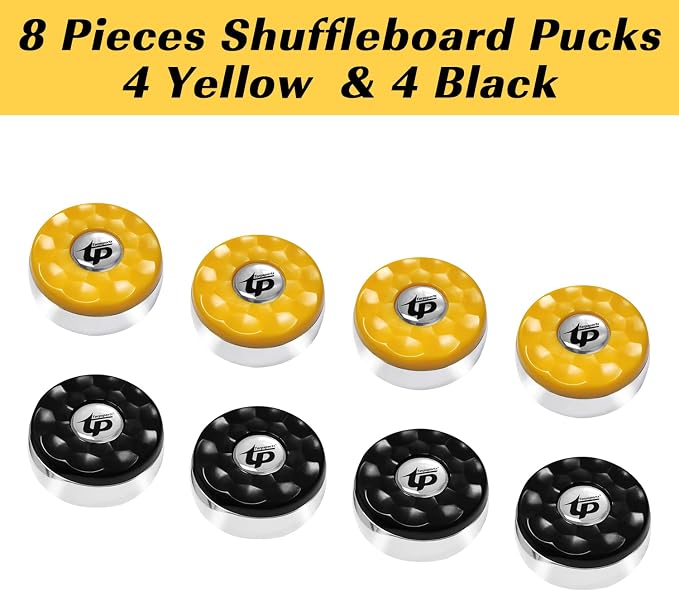 (Dia.58mm)2-1/4'' Shuffleboard Pucks, Matt surface Set of 8 Orange/Black