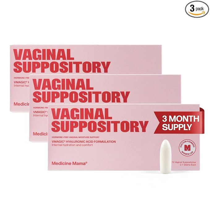 VMAGIC Vaginal Suppository by Medicine Mama – Feminine Moisturizer with Hyaluronic Acid to Help Provide Moisture – 3 Pack (10 Suppositories Each)