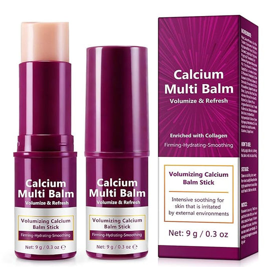 ZIXAOK 2PCS Calcium Multi-Balm Stick - Hydrating & Firming Eye, Neck & Face Treatment, Korean Wrinkle Core Stick for Deep Moisture, Skin Elasticity & Smoothing, Portable Anti-Aging Balm