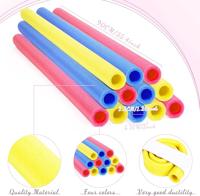 Gemscream 12 Pcs Trampoline Pole Foam Sleeve 35.4" Length 2026 Upgrade Materials Waterproof Trampoline Poles Cover Replacement for Outdoor Accessories