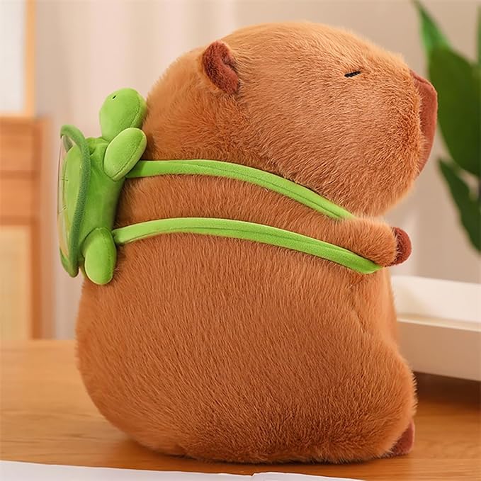 Capybara Plush Toy, Cute Stuffed Animals Kawaii Capibara Plush Pillow Christmas Birthday Easter Valentine's Day Gift for Kids Boys Girls (9" Turtle Capybara)