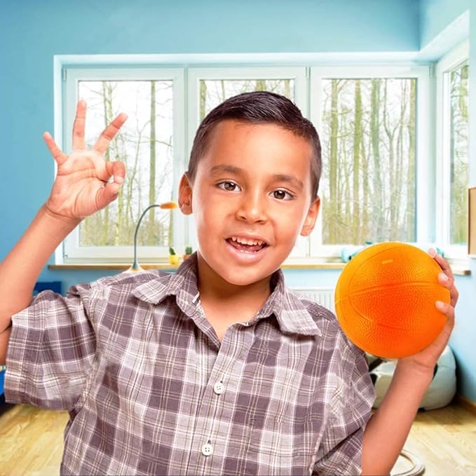 Botabee - Set of 2 Kids Basketball - 6 Inch Mini Rubber Ball for Little Tikes - Toddler Balls for Indoor/Outdoor Play - Ideal Gift Toy for Boys - Lightweight and Soft Replacement Toys (Orange)
