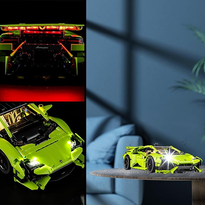 Vaodest LED Light for Lego Lamborghini Huracán Tecnica 42161 Set,Design and Configuration Compatible with Model 42161(LED Light Only, Not Building Block Kit)