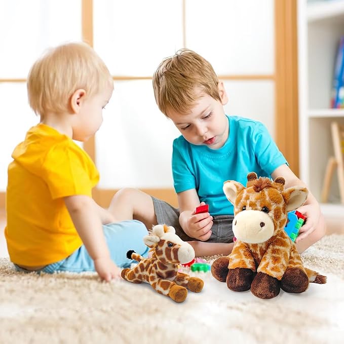 2 Pcs Giraffe Stuffed Animal Toys Set,8 INCH Soft and Plush Stuffed Animals for Girls Realistic Animals Gifts,Cute Soft Giraffe Animal Boys and Girls Toy for Toddlers