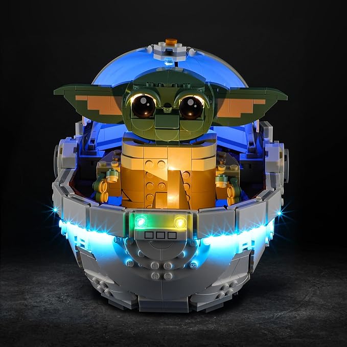 Vaodest LED Light for Lego 75403 Grogu with Hover-Pram Set,Design and Configuration Compatible with Lego 75403 Model(LED Light Only, Not Building Block Kit)