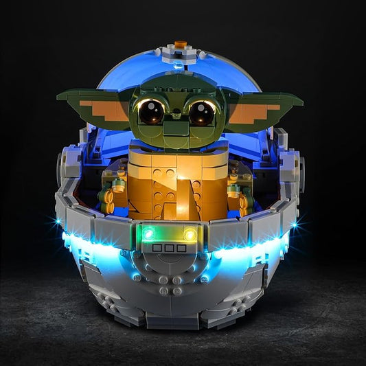 Vaodest LED Light for Lego 75403 Grogu with Hover-Pram Set,Design and Configuration Compatible with Lego 75403 Model(LED Light Only, Not Building Block Kit)