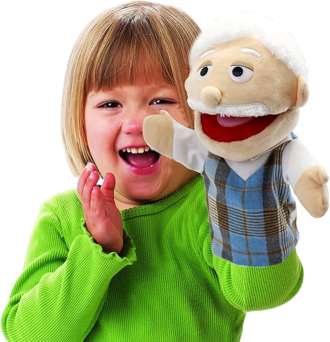 Family Hand Puppets,Puppets for Kids Role Paly Family Members 13.4 INCH Multi-Ethnic Puppets Plush Soft Hand Puppets Family Puppets Story Toys, Puppets for Girls Boys Finger Puppets Puppet Set Gifts