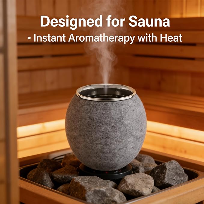 Sauna Aromatherapy Stone Cup, Heat-Resistant Sauna Essential Oil Diffuser, Small Aromatherapy Bowl with Stainless Steel Diffuser for Spa Yoga