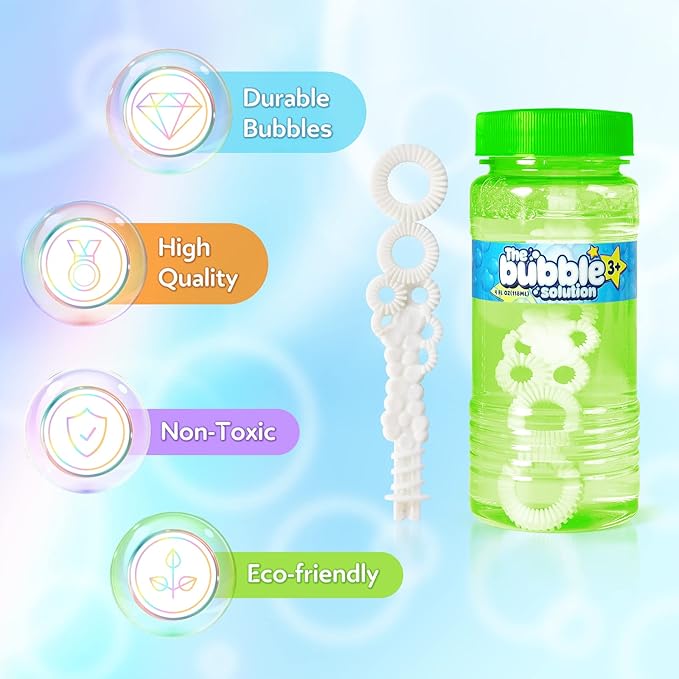 Springflower 24 Pcs Bubble Bottles with Wand,Bubbles Party Favors for Kids,Summer Toys, Blow Bubbles Solution Novelty Toy, Party Favors, Birthday Party Supplies, Outdoor & Indoor Activity,4oz,6 Colors