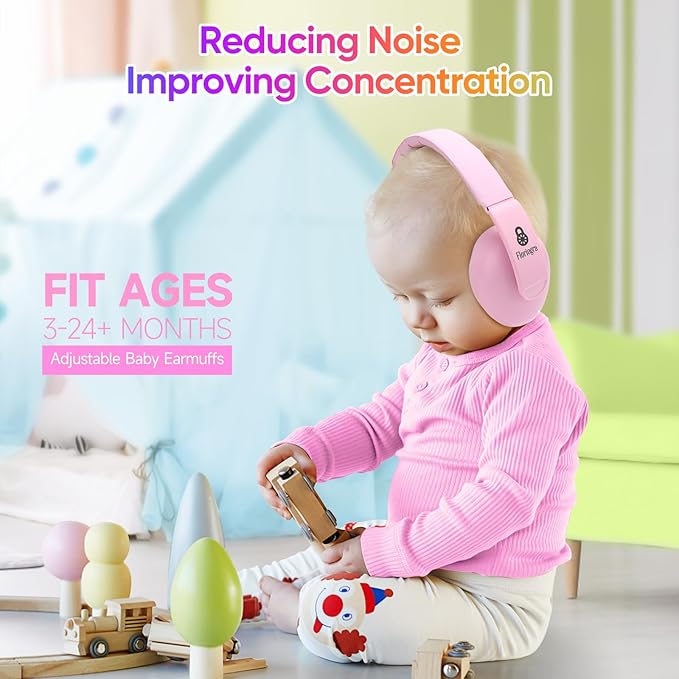 Floriogra Baby Headphones for Noise - Upgraded Ear Muffs Noise Protection - Noise Cancelling Headphones - Ear Protection for 3 Months to 2 Years, Normal