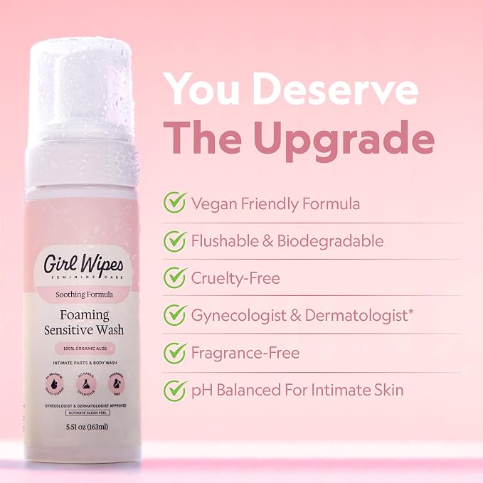 Feminine Foaming Wash for Women, pH Balanced & Fragrance Free, Gentle Aloe & Botanical Blend, Gynecologist & Dermatologist Approved, Vegan & Cruelty-Free Hygiene Intimate Care (1-Pack)