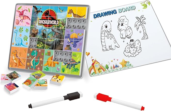 Anzikfoy 48 Piece Puzzles Toys for Kids Ages 3-5, 2 in 1 Animals Theme Jigsaw Puzzles, Preschool Educational Brain Teaser Toys for Boys and Girls 3-6 Years Old.