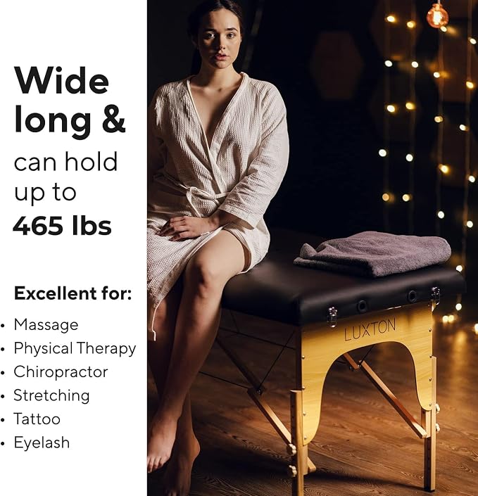 Premium Foam Massage Table Portable Foldable Massage Bed Height Adjustable, 72 Inches Long 27 Inches Wide Home Salon Spa Bed Tattoo Table with Accessories & Carrying Case, Easy Set Up