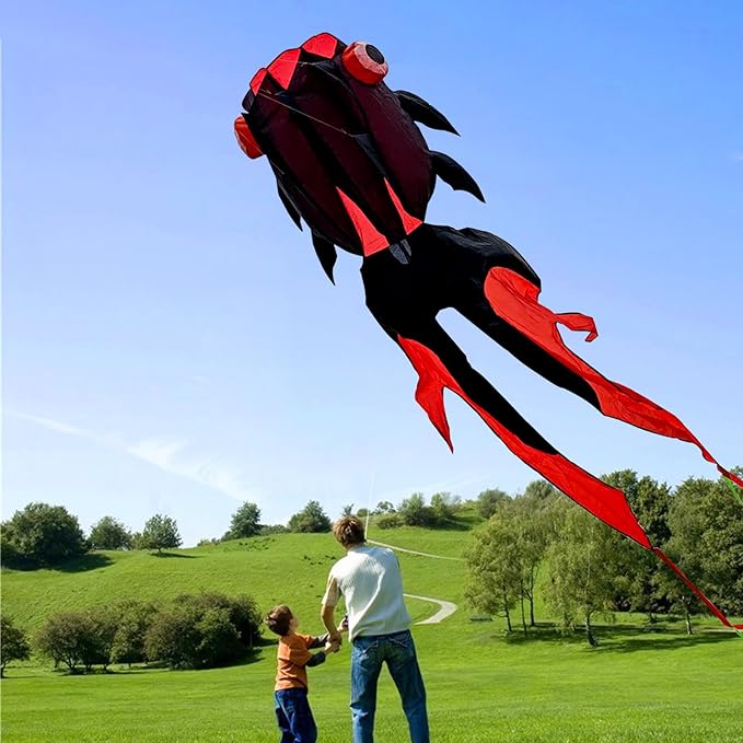 43ft Large Kites for Adults,3D Goldfish Frameless Soft Umbrella Giant Flying Kites,Easy to Fly with 330Ft Kite String in Beach and Amusement Parks-Ages 12+