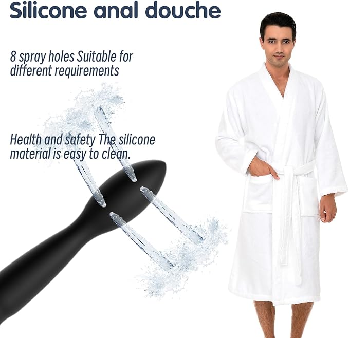 Premium Shower Enema Kit with 59-Inch Hose & 24cm Silicone Nozzle with 8 Holes - Anal and Vaginal Douche System for Colon Cleansing, Enema Irrigator Kit for Men and Women