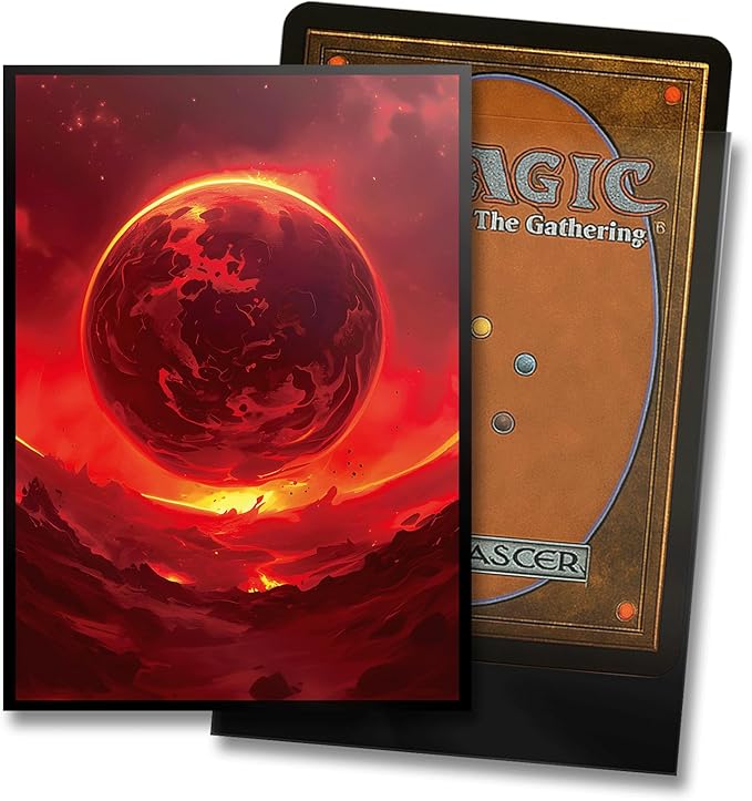 MTG Card Sleeves - Mountain - Planet Basic Lands Series - Ultra Clear Front & Matte Finish Back, 100 Count Standard Size Matte Art Sleeve for Magic The Gathering