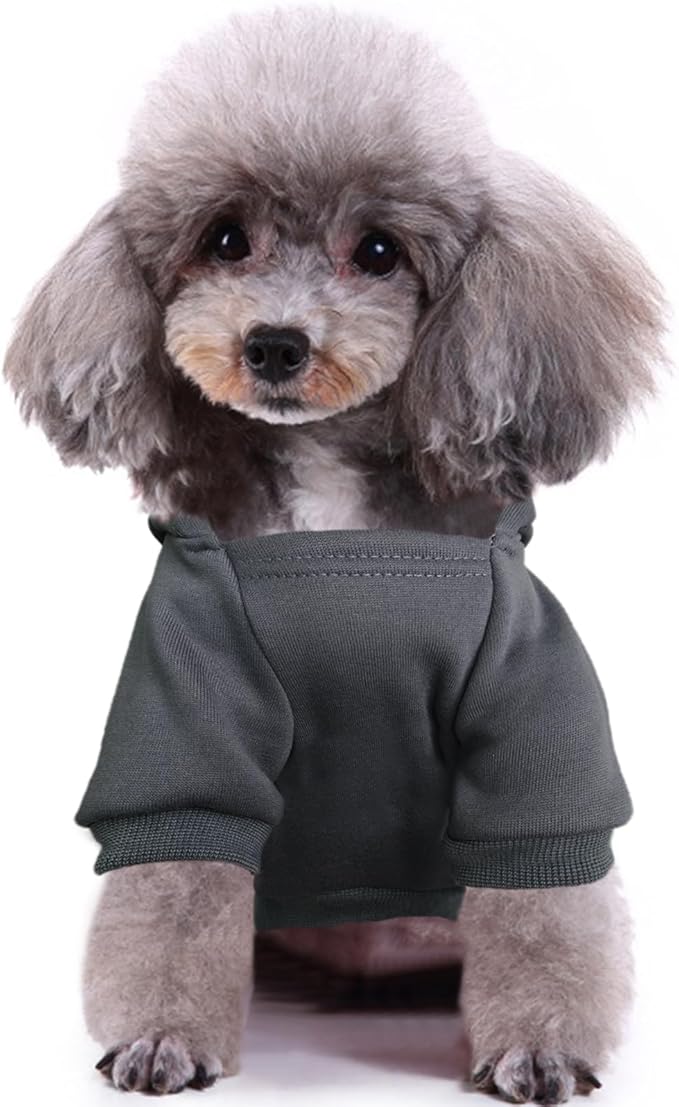 Jecikelon Winter Printed Dog Hoodies Sweatshirts Warm Clothes for Small Dogs Chihuahua Coat Puppy Clothing Cat Custume (Gray, Small)