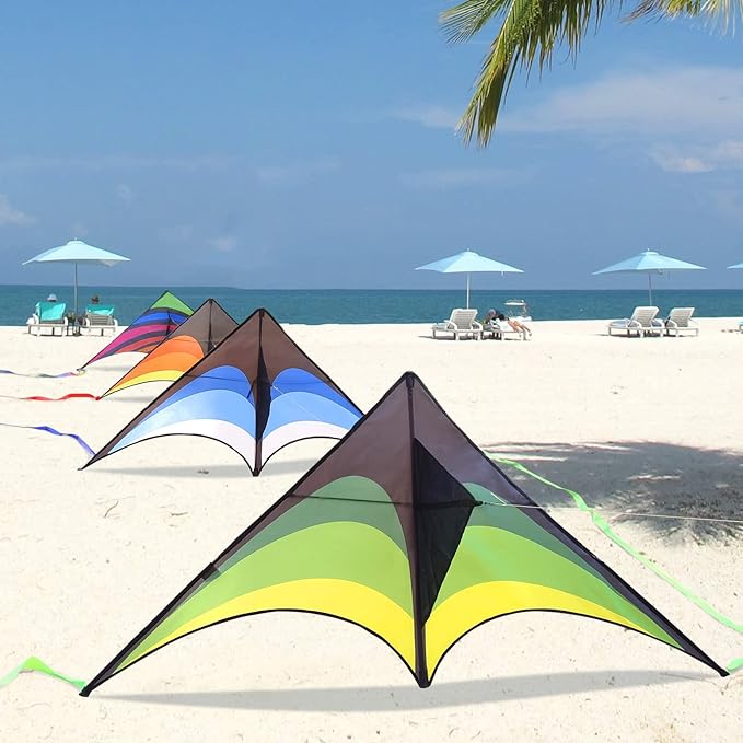 Mint's Colorful Life Delta Kite for Kids & Adults, Extremely Easy to Fly Kite for Beach Trip, Best Kites for Beginners, 300ft String Handle Included
