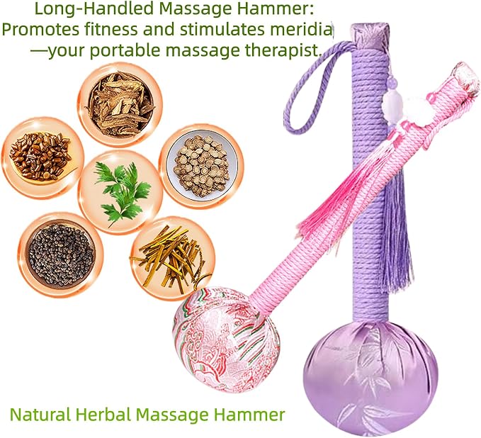 Body Massage Hammer, Manual Back Massager Tool for Body Relief | This Mugwort Massage Hammer Eases Back, Neck & Shoulder Muscle Tension, Perfect for Daily Relaxation at Home and Office
