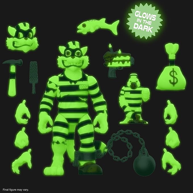 Super7 ULTIMATES! Teenage Mutant Ninja Turtles Scratch Cat (Glow in The Dark) - 7" TMNT Action Figure with Accessories Classic Cartoon Collectibles
