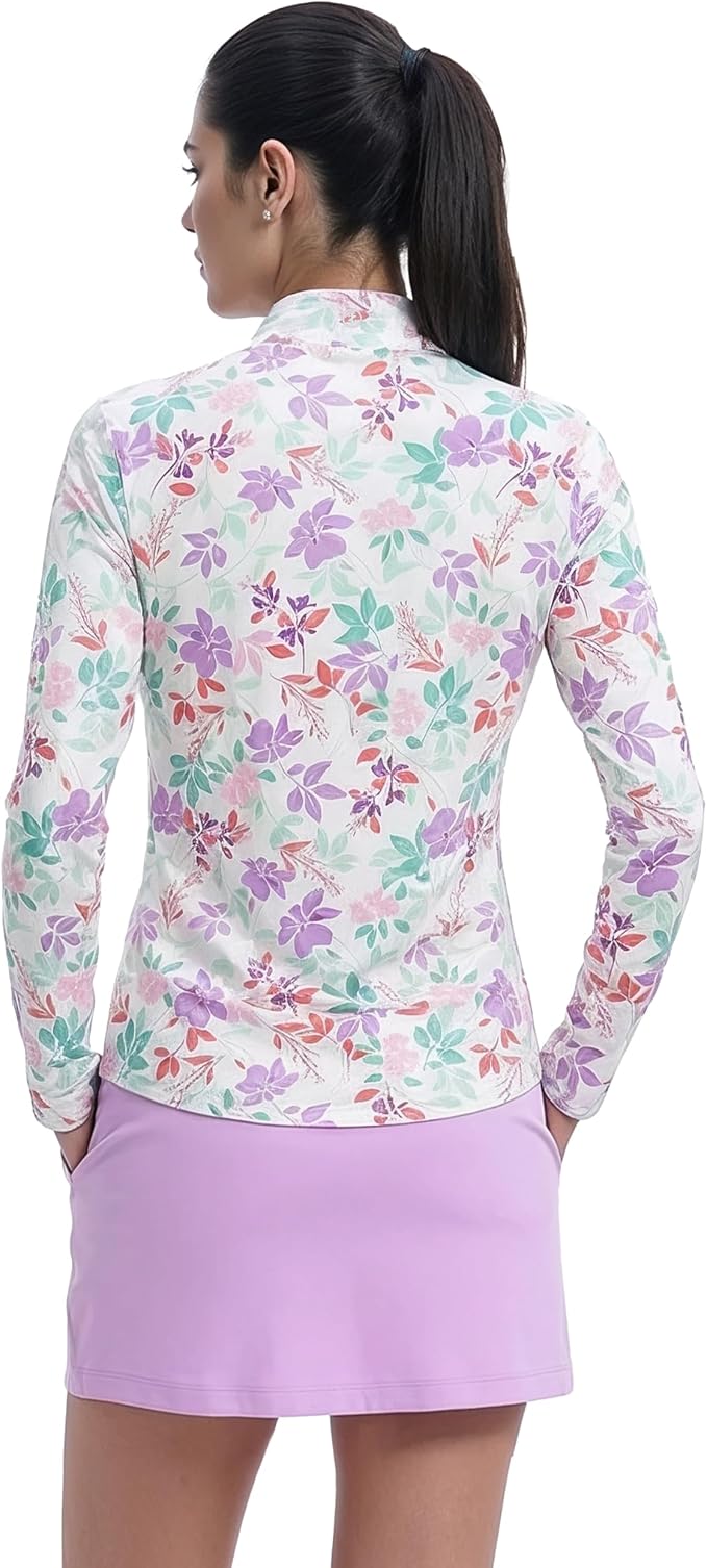 Izod Women's 1/4 Zip Pullover Performance Stretch Long Sleeve Golf Running