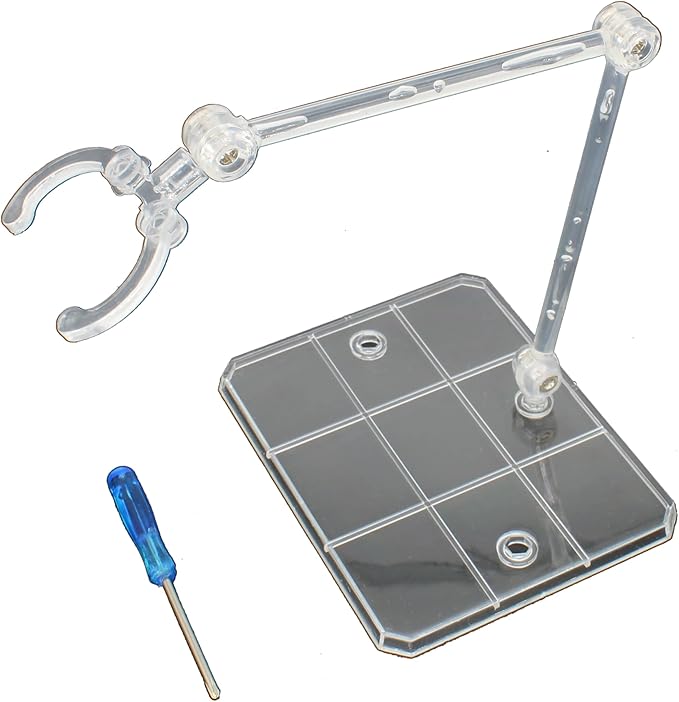 Action Figure Stands Adjustable Action Figure Display Holder Base Sturdy Base Clear Doll Model Support Stand Action Base Display Stand for 1/144 Figure Model Toy [FDXGYH, Manual Assembly]
