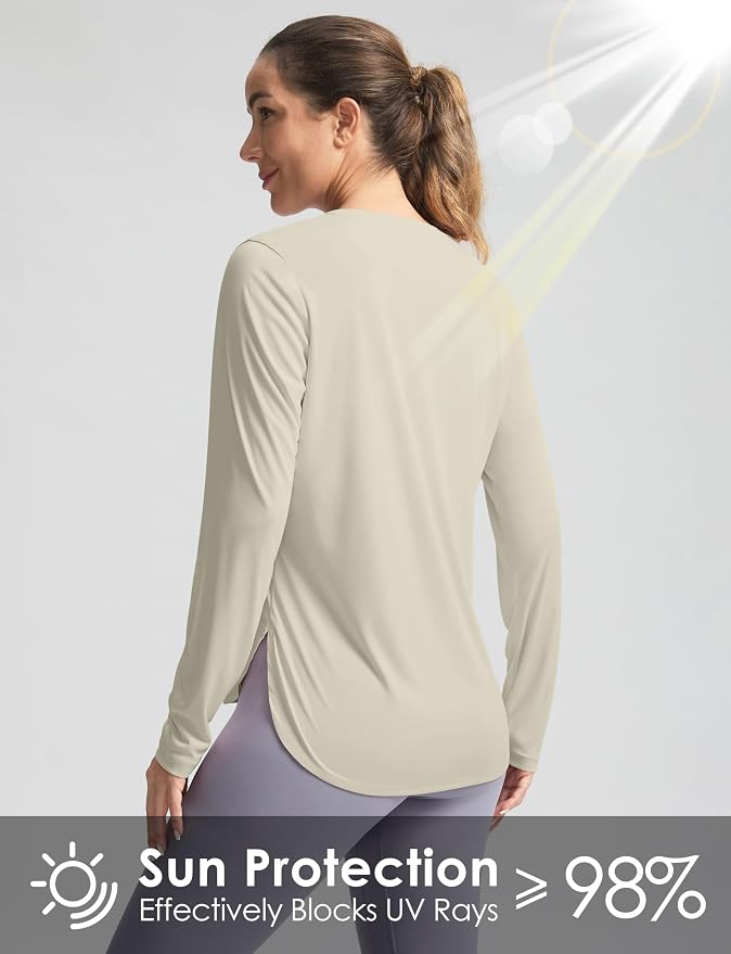 Women's Sun Shirts UPF 50+ Long Sleeve UV Protection Shirt Lightweight Quick Dry Workout Hiking Tops for Women