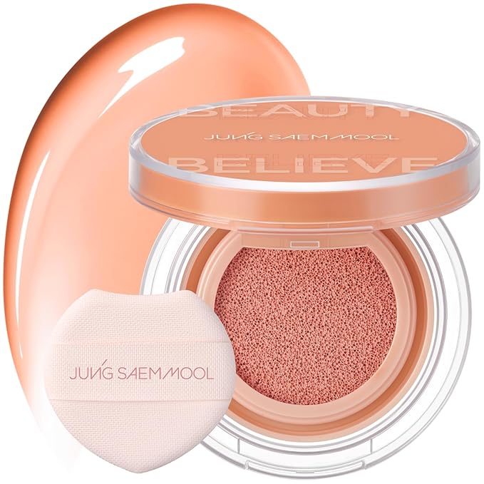 JUNG SAEM MOOL Artist Cushion Blush | Easy to Blend with Puff, Buildable Liquid Blush for Cheeks with a Dewy & Natural Finish, Korean Makeup (Peach Nectar)