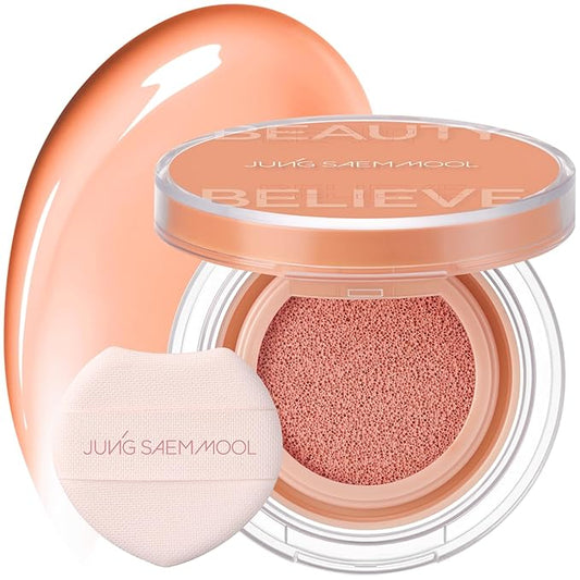 JUNG SAEM MOOL Artist Cushion Blush | Easy to Blend with Puff, Buildable Liquid Blush for Cheeks with a Dewy & Natural Finish, Korean Makeup (Peach Nectar)