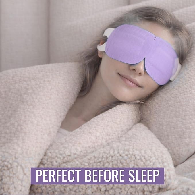 NOVEHA Lavender Self Heating Steam Eye Mask for Dry Eyes 30PCs Air-Activated Steam Eye Mask Warm Compress for Ease Daily Strain, Eye Relaxation, Travel & Spa Use, Soothing Moist Heat for Stressed Eyes