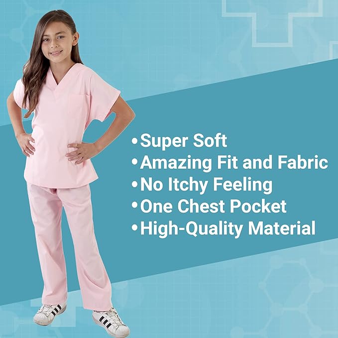 Kids Scrubs Set Super Soft Children Scrub Set Kids Doctor Dress up